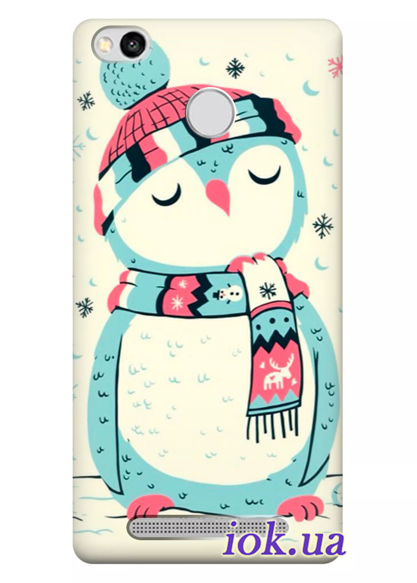 Чехол для Xiaomi Redmi 3 Pro - Пингвин в шапке