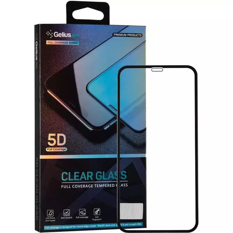 Защитное стекло Gelius Pro 5D Clear Glass for iPhone X/XS Black
