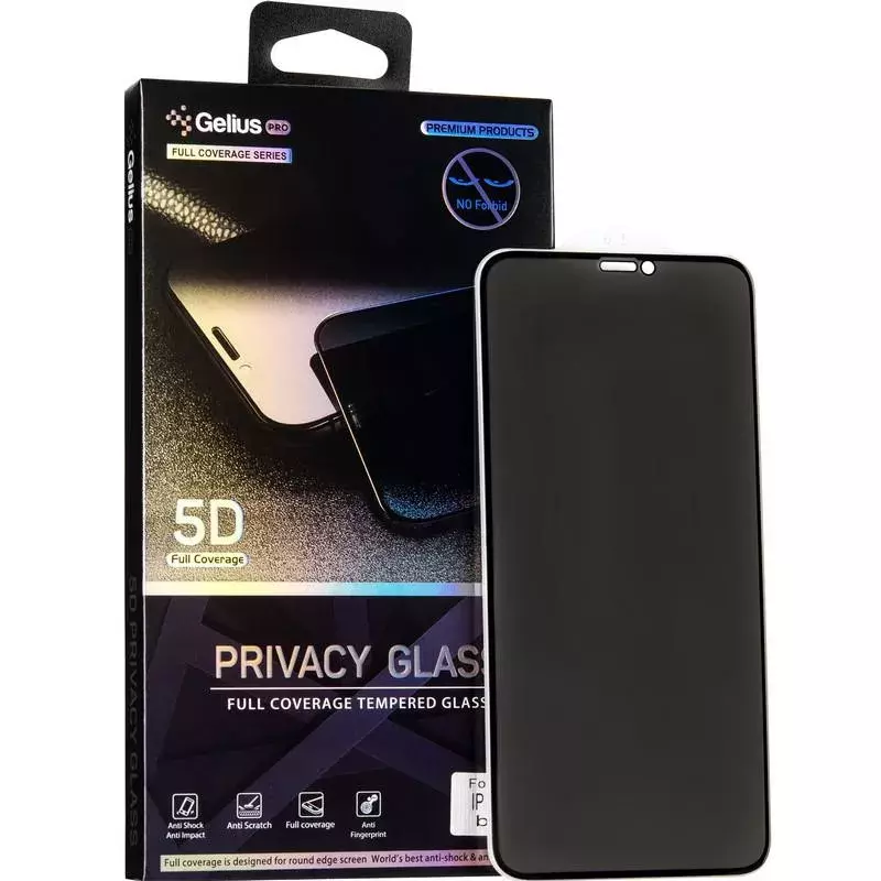 Защитное стекло Gelius Pro 5D Privasy Glass for iPhone X/XS Black