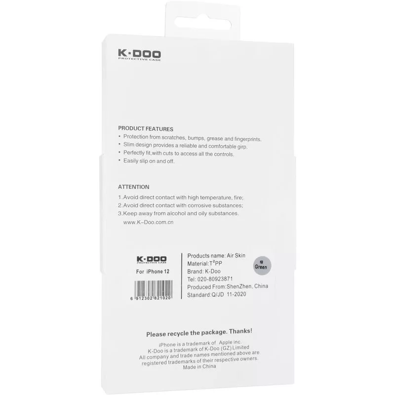 Чехол K-DOO Air Skin для iPhone 12 Pro Green