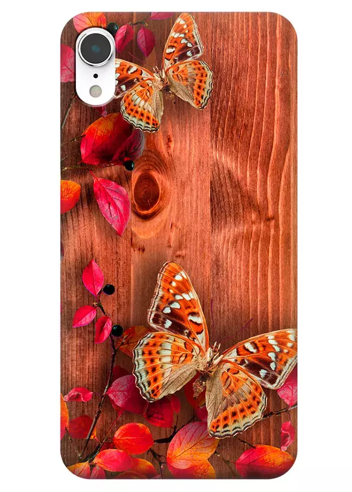 Чехол для iPhone XR - Бабочки на дереве