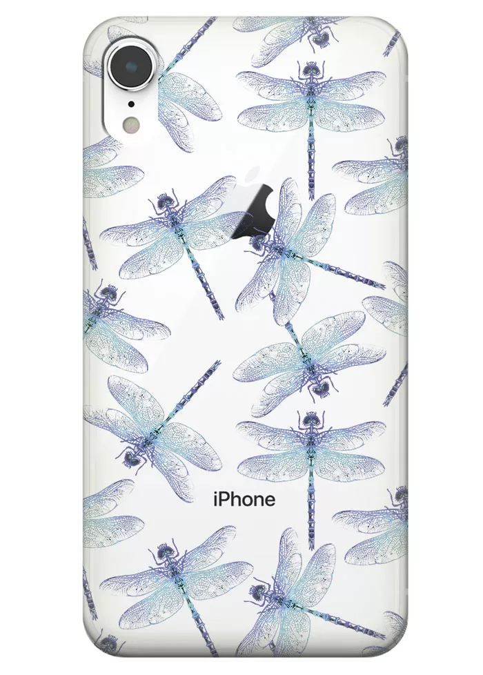 Чехол для iPhone XR - Голубые стрекозы