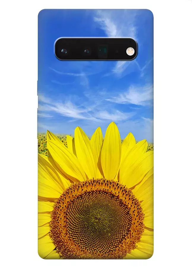 Красочный чехол на Pixel 6 Pro с цветком солнца - Подсолнух
