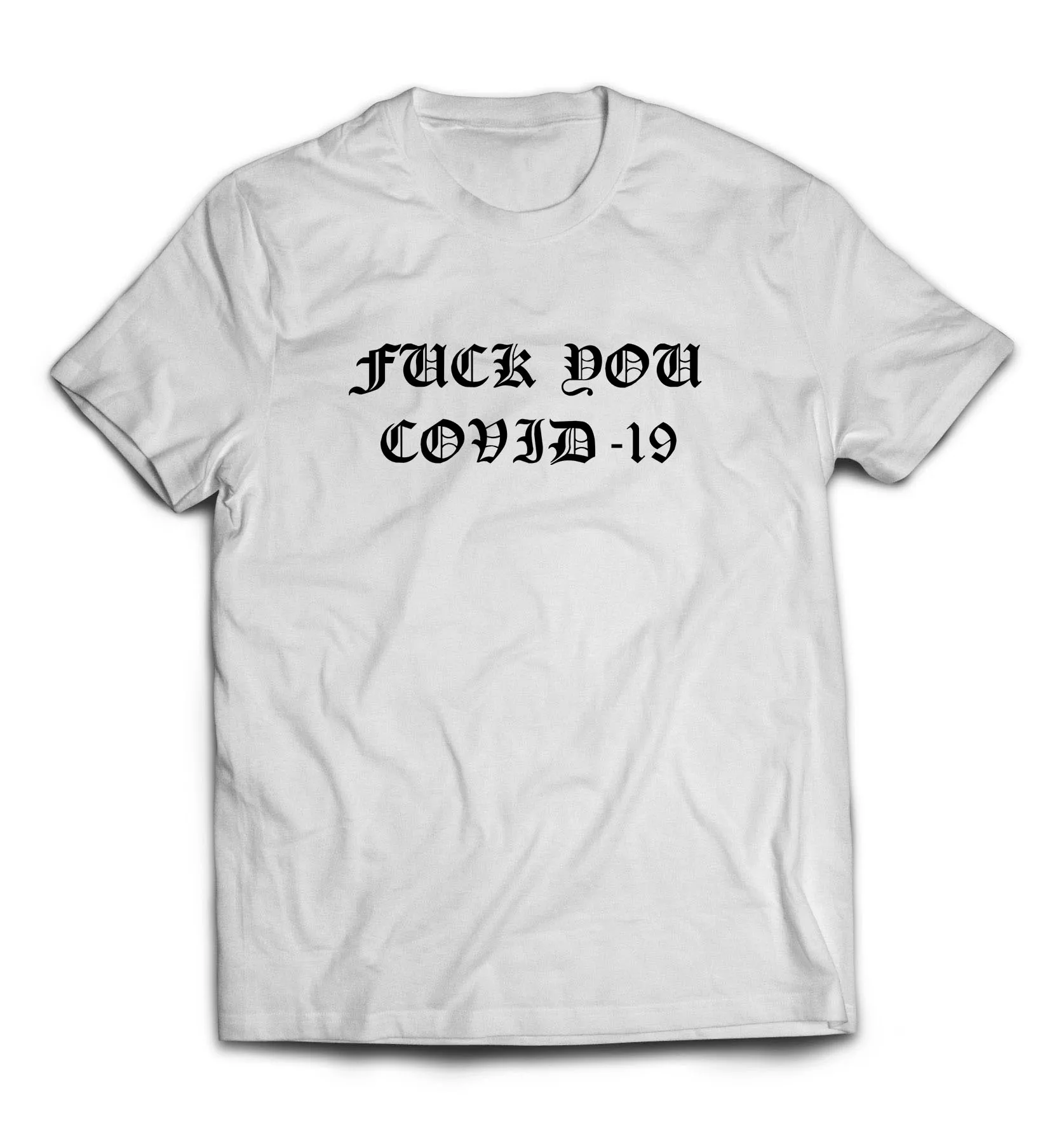 Белая мужская футболка - Fuck you COVID-19