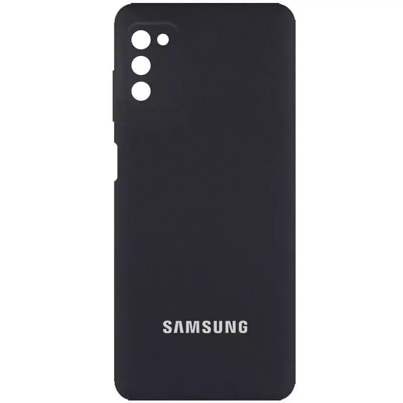 Чехол Silicone Cover Full Camera (AA) для Samsung Galaxy A03s, Черный / Black