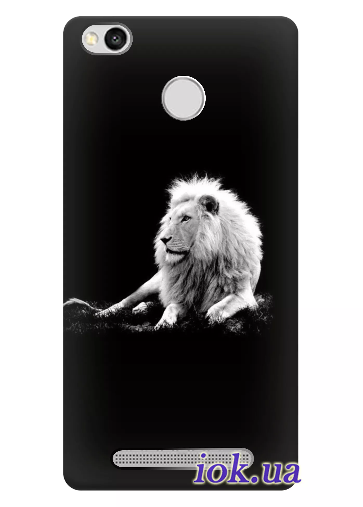 Чехол для Xiaomi Redmi 3S - Черно белый Лев