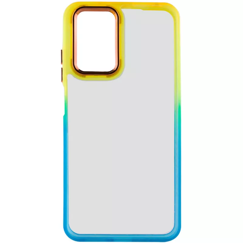 Чехол TPU+PC Fresh sip series для Xiaomi Redmi Note 12 4G, Бирюзовый / Оранжевый