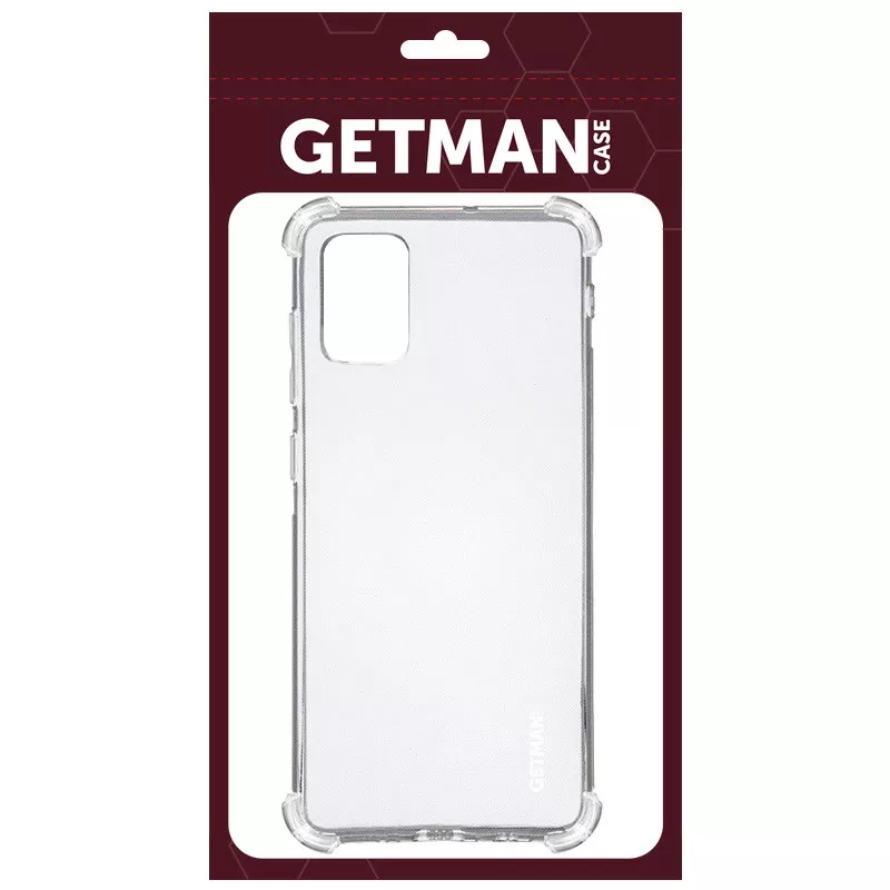 TPU чехол GETMAN Ease logo усиленные углы для Samsung Galaxy A51, Бесцветный (прозрачный)