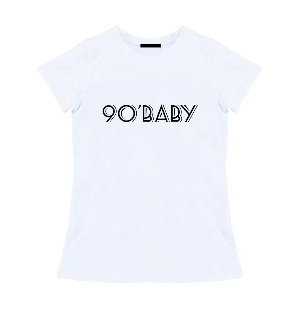 Женская белая футболка - 90'Baby