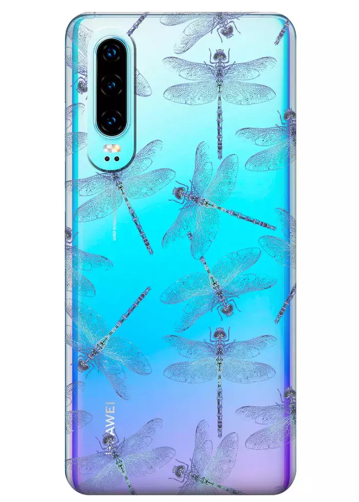 Чехол для Huawei P30 - Голубые стрекозы
