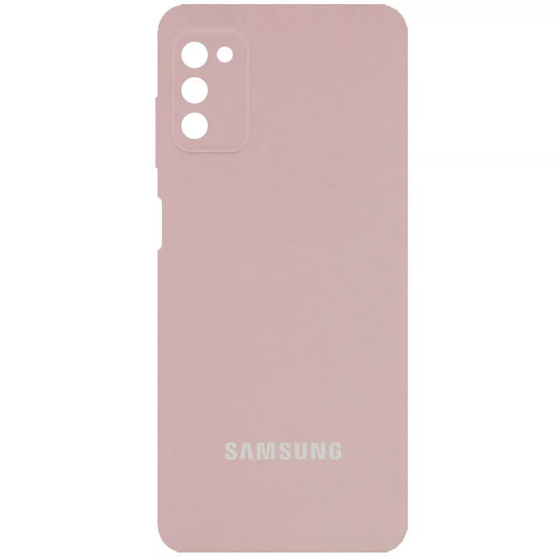 Чехол Silicone Cover Full Camera (AA) для Samsung Galaxy A03s, Розовый / Pink Sand