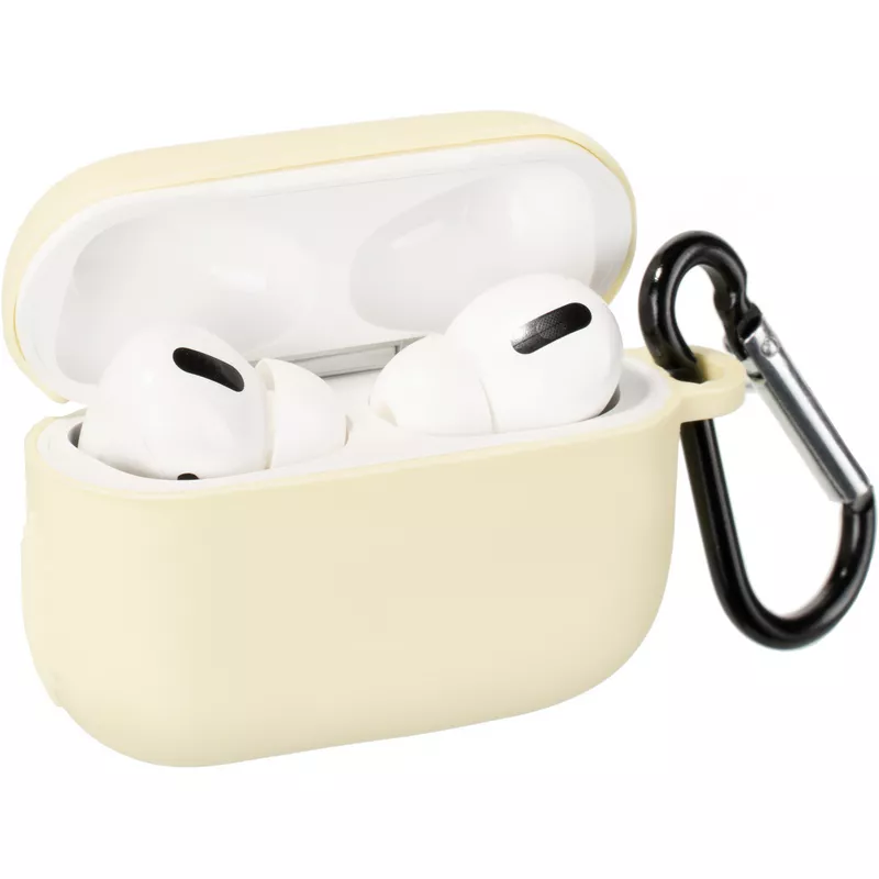 Чехол Silicon Case для AirPods Pro + карабин Mellow Yellow