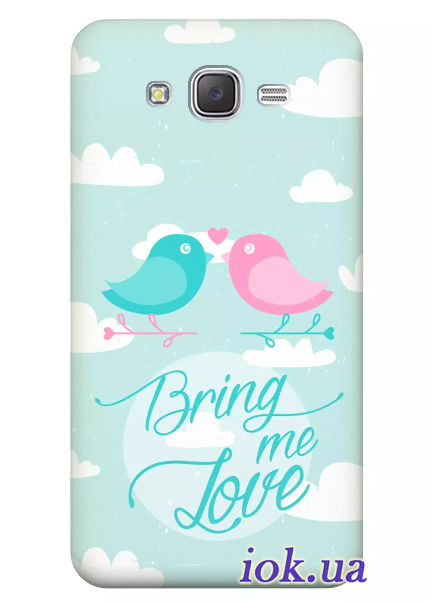Чехол для Galaxy J7 - Влюблённые птички