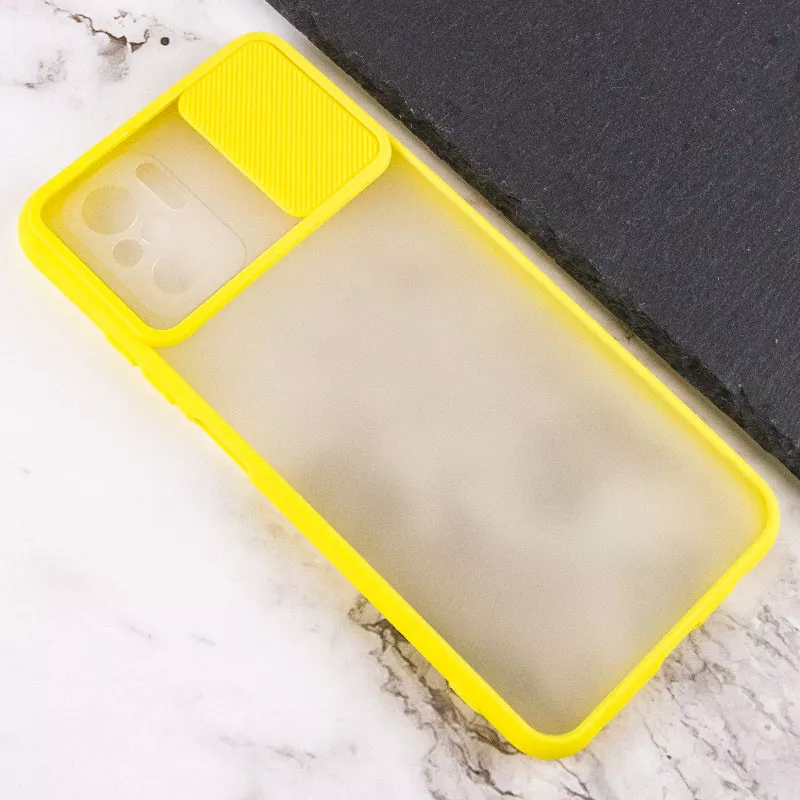 Чехол Camshield mate TPU со шторкой для камеры для Xiaomi Redmi Note 10 / Note 10s, Желтый