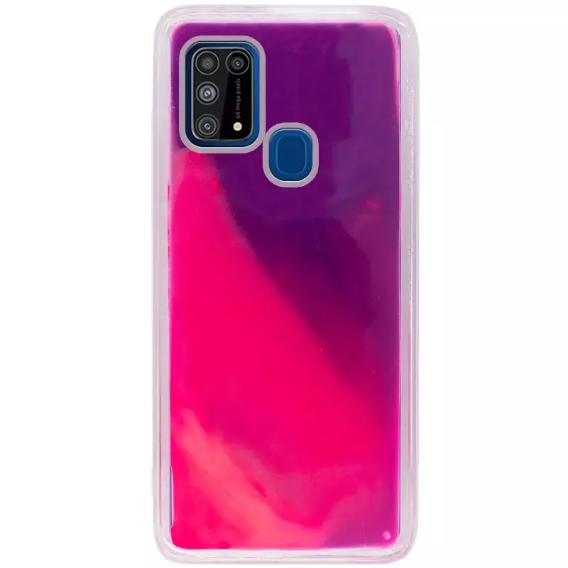 Неоновый чехол Neon Sand glow in the dark для Samsung Galaxy M31, Фиолетовый / Розовый