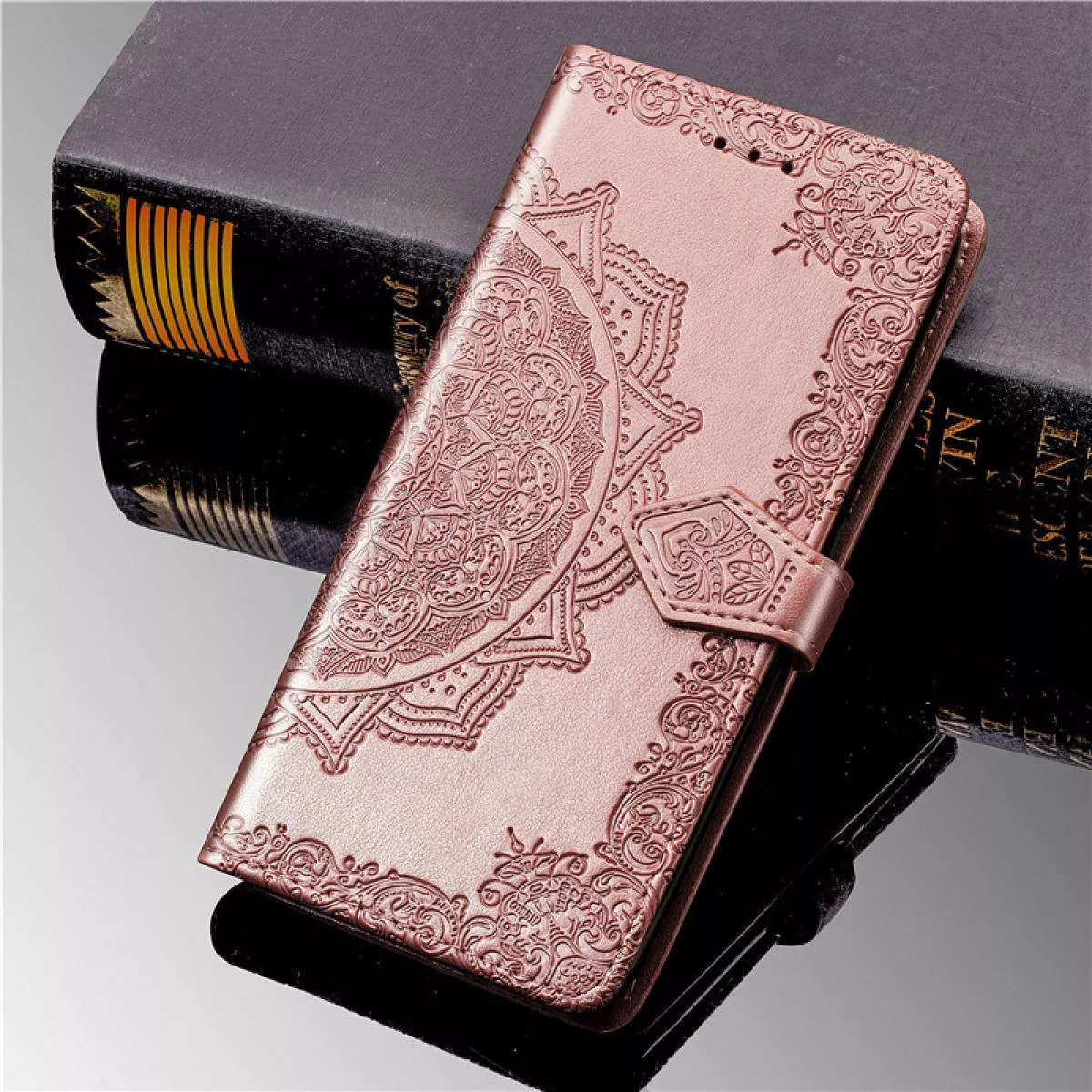 Кожаный чехол (книжка) Art Case с визитницей для Xiaomi Poco M3, Розовый