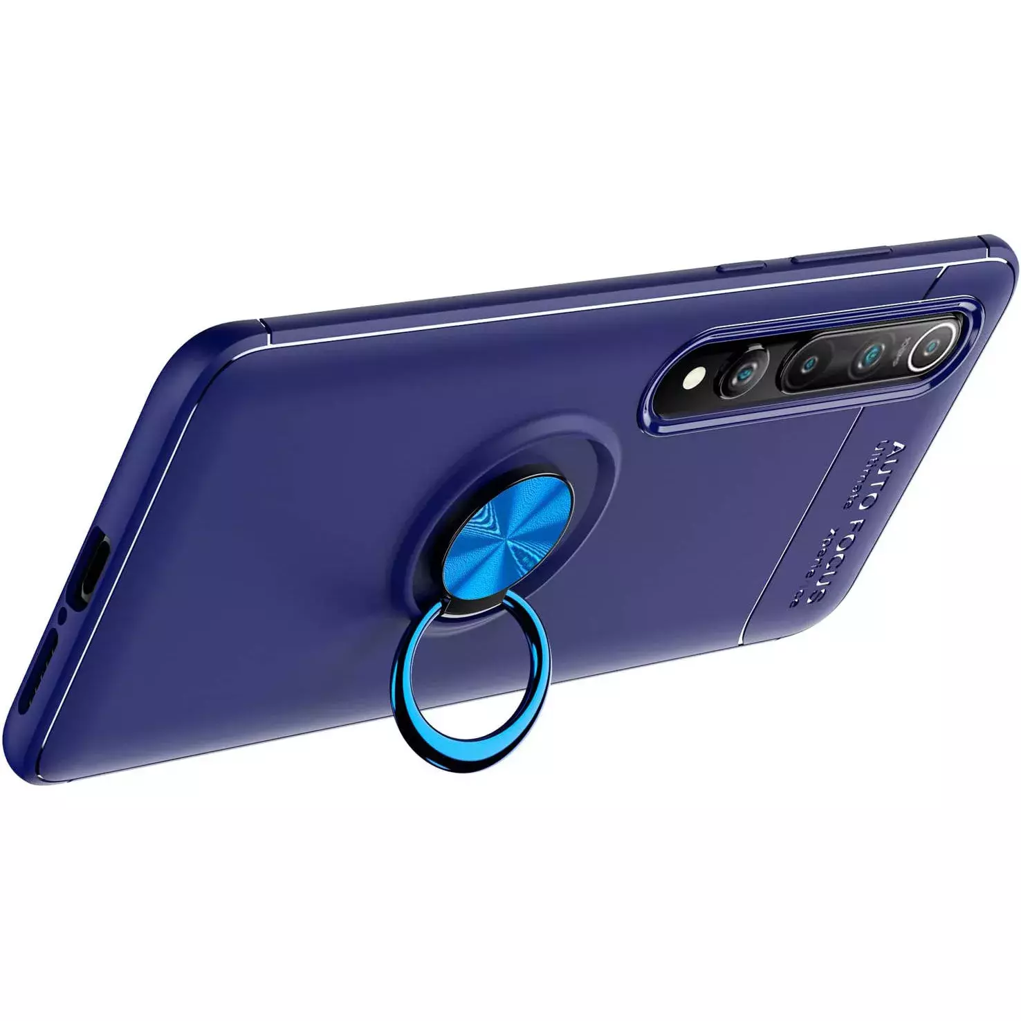 TPU чехол Deen ColorRing под магнитный держатель (opp) для Xiaomi Mi 10 / Mi 10 Pro, Синий / Синий