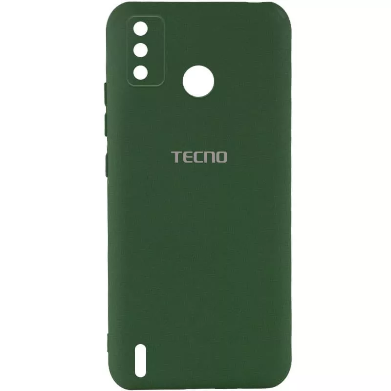 Чехол Silicone Cover My Color Full Camera (A) для TECNO Spark 6 Go, Зеленый / Dark green