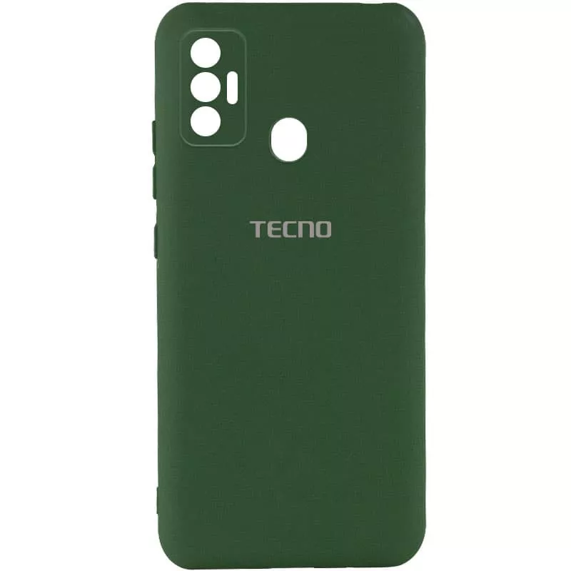 Чехол Silicone Cover My Color Full Camera (A) для TECNO Spark 7, Зеленый / Dark green