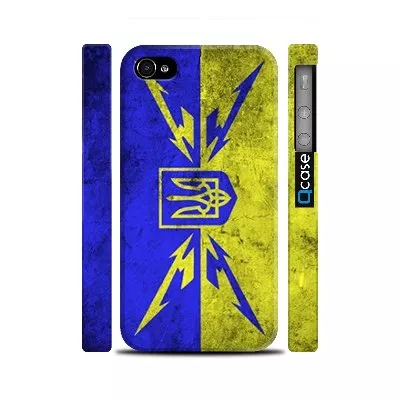 Чехол для iPhone 4, 4s с гербом и флагом Украины - Ukraine logo| Qcase