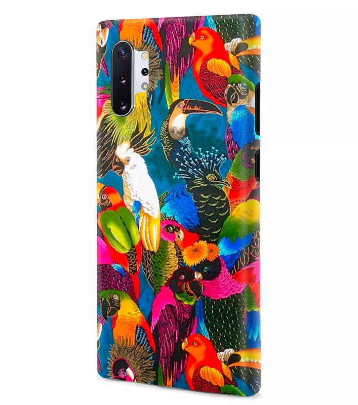 Samsung Note 10 Plus гибридный противоударный чехол LoooK с картинкой - Попугайчики