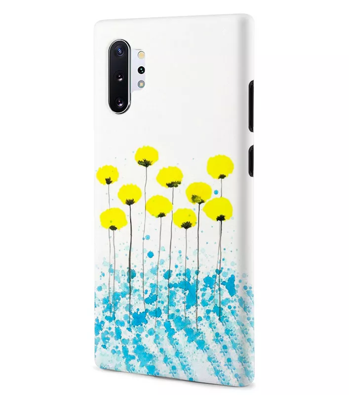 Samsung Note 10 Plus гибридный противоударный чехол LoooK с картинкой - Желтые маки