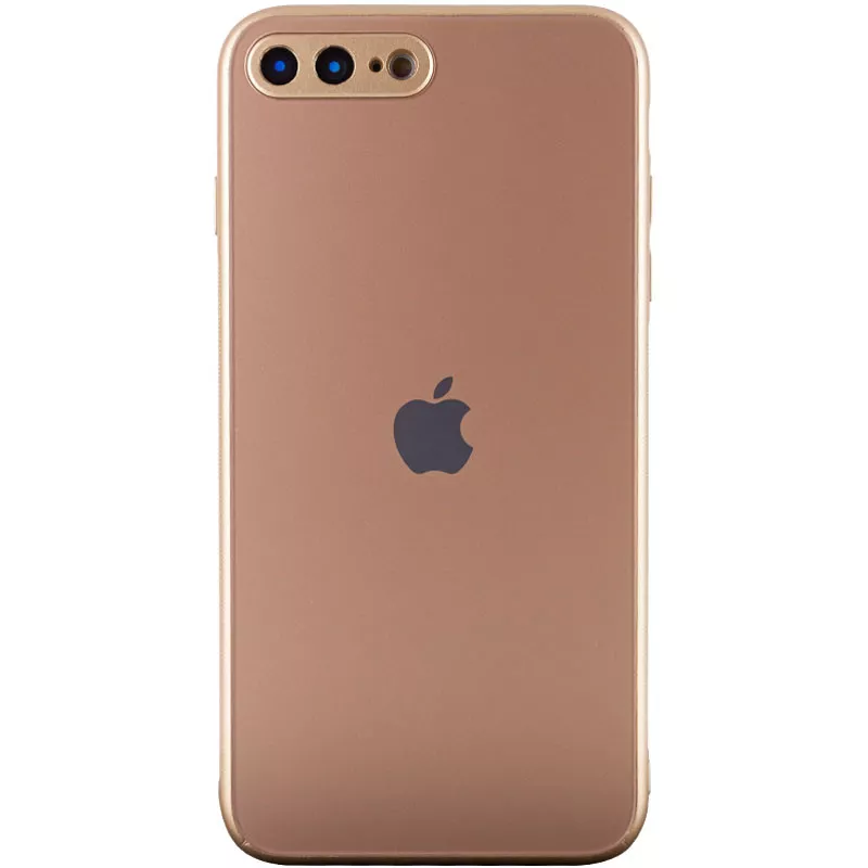Уценка TPU+Glass чехол Matte Candy Full camera для Apple iPhone 7 plus / 8 plus (5.5"), Дефект упаковки / Золотой