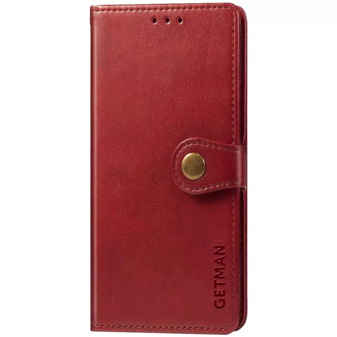 Кожаный чехол книжка GETMAN Gallant (PU) для Samsung Galaxy A21, Красный