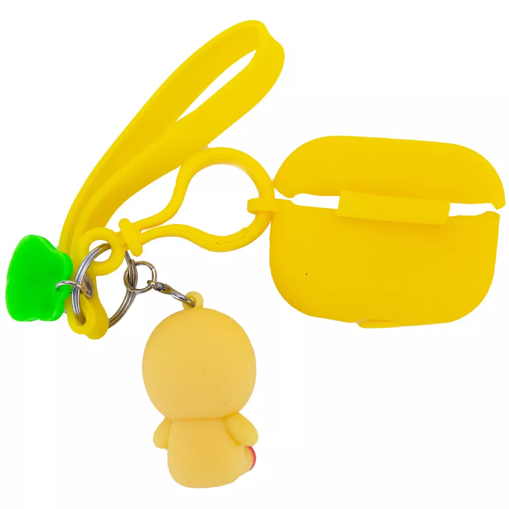 Силиконовый футляр Cute Charm для наушников AirPods Pro, Медведь в костюме / Желтый
