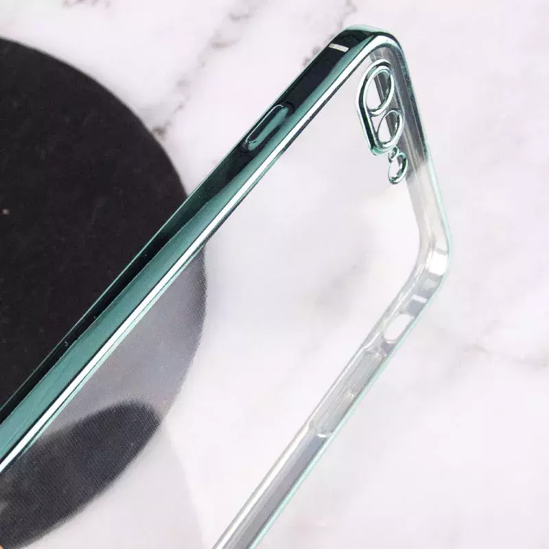 Прозрачный силиконовый чехол глянцевая окантовка Full Camera для Apple iPhone 7 plus/8 plus (5.5), Зеленый