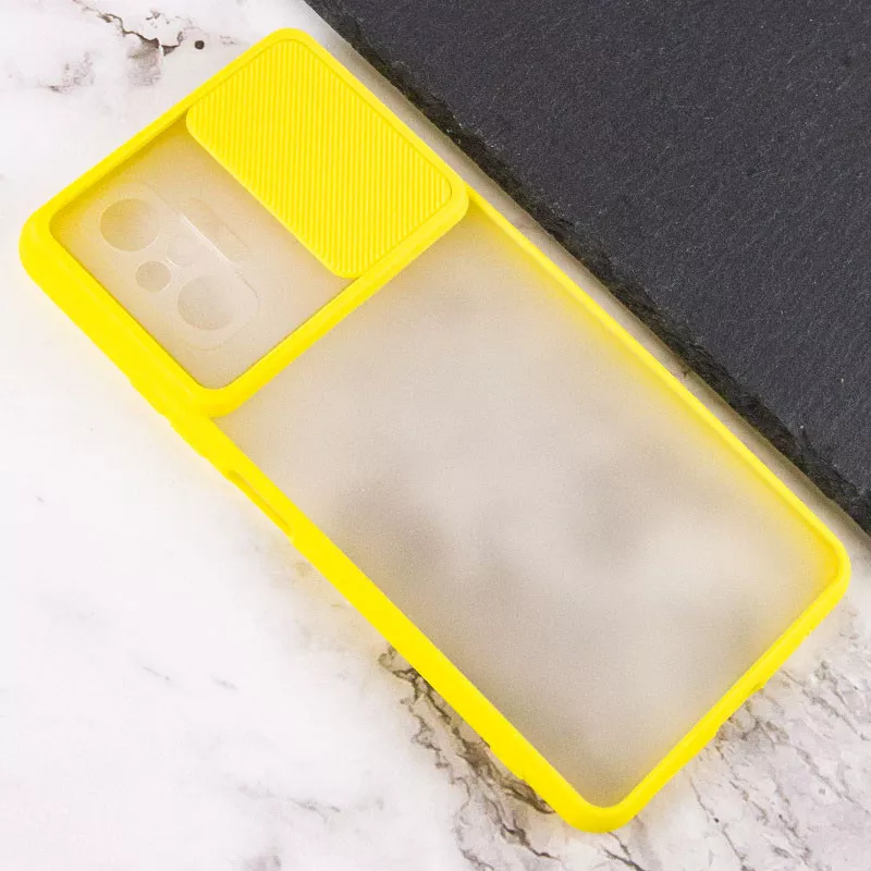 Чехол Camshield mate TPU со шторкой для камеры для Xiaomi Redmi Note 10 Pro / 10 Pro Max, Желтый
