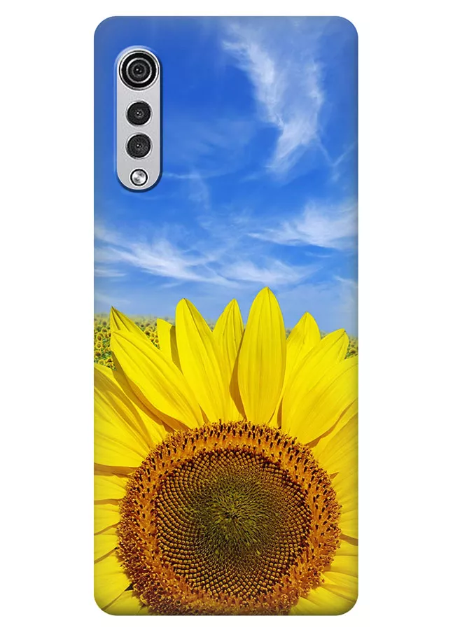 Красочный чехол на LG Velvet с цветком солнца - Подсолнух