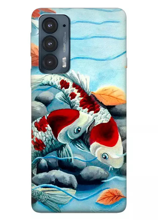 Motorola Edge 20 силиконовый чехол с картинкой - Любовь рыбок