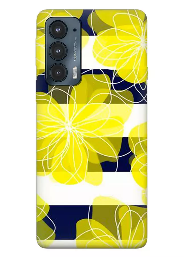 Motorola Edge 20 силиконовый чехол с картинкой - Желтые цветы