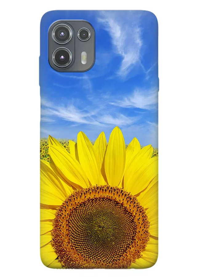Красочный чехол на Motorola Edge 20 Lite с цветком солнца - Подсолнух