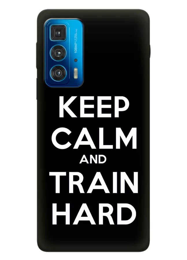 Motorola Edge 20 Pro спортивный защитный чехол - Keep Calm and Train Hard