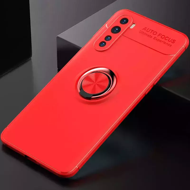 TPU чехол Deen ColorRing под магнитный держатель (opp) для OnePlus Nord, Красный / Красный