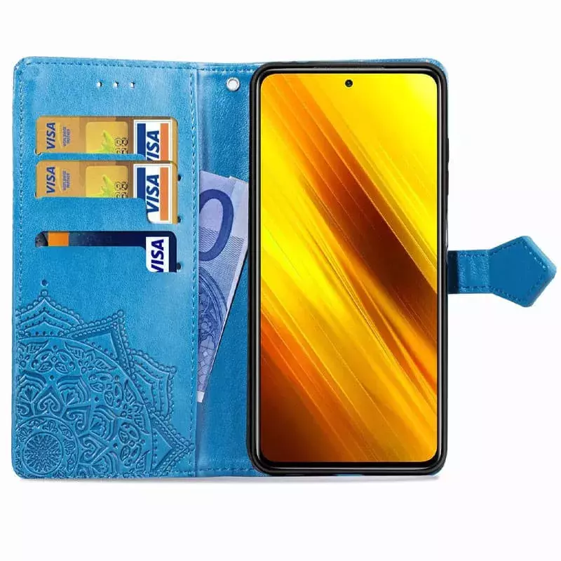 Кожаный чехол (книжка) Art Case с визитницей для Realme C11 (2021), Синий