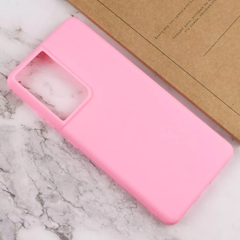 Силиконовый чехол Candy для Samsung Galaxy S21 Ultra, Розовый