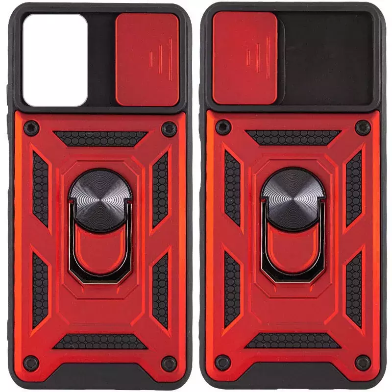 Ударопрочный чехол Camshield Serge Ring for Magnet для Xiaomi Redmi Note 10 Pro 5G / Poco X3 GT, Красный