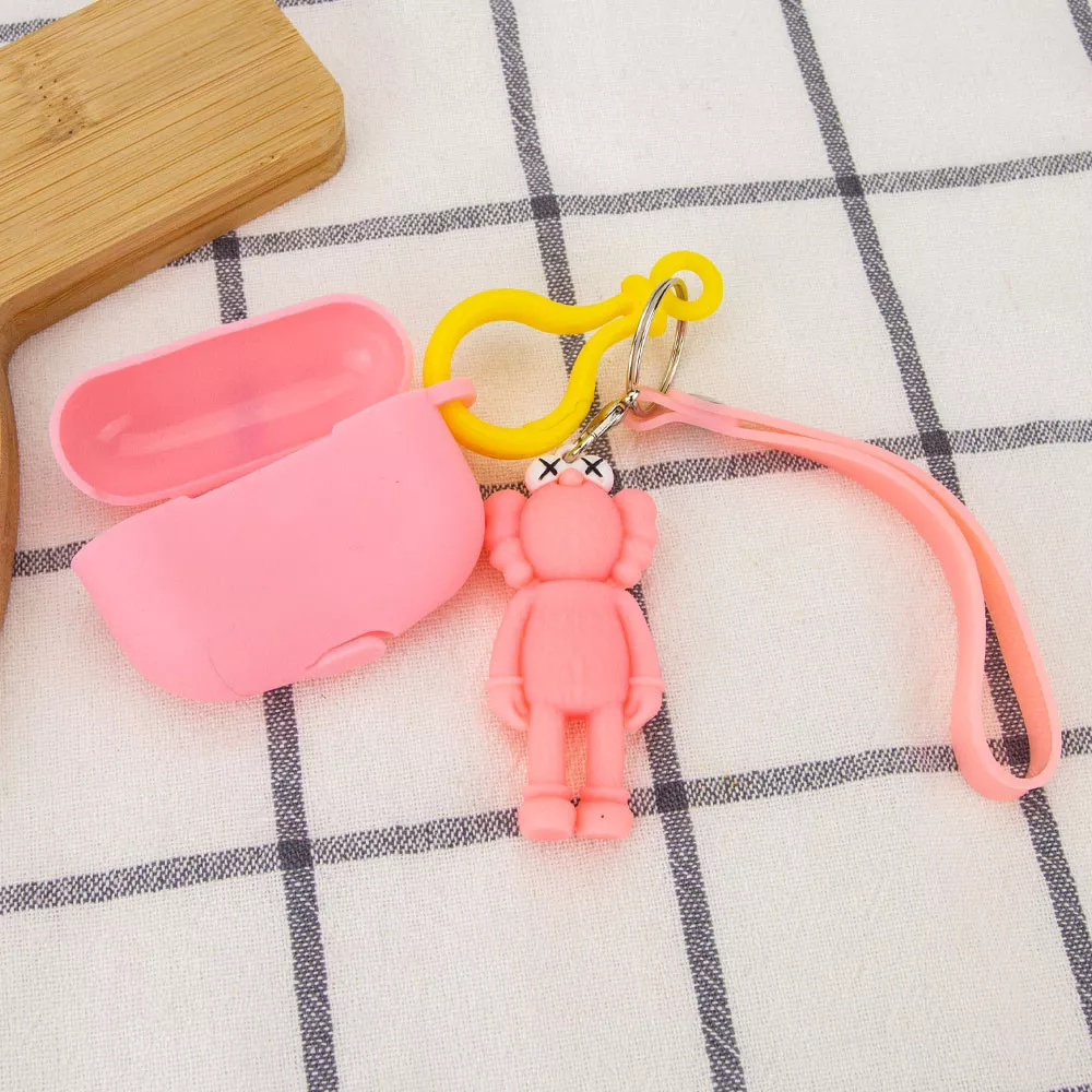 Силиконовый футляр Cute Charm для наушников AirPods Pro, Kaws / Розовый