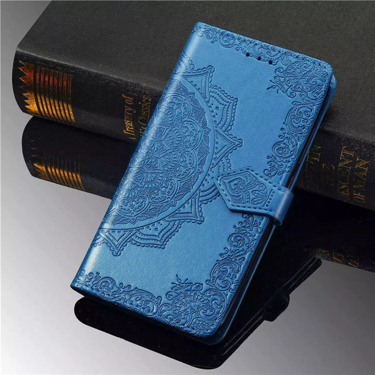 Кожаный чехол (книжка) Art Case с визитницей для ZTE Blade A7 (2020), Синий