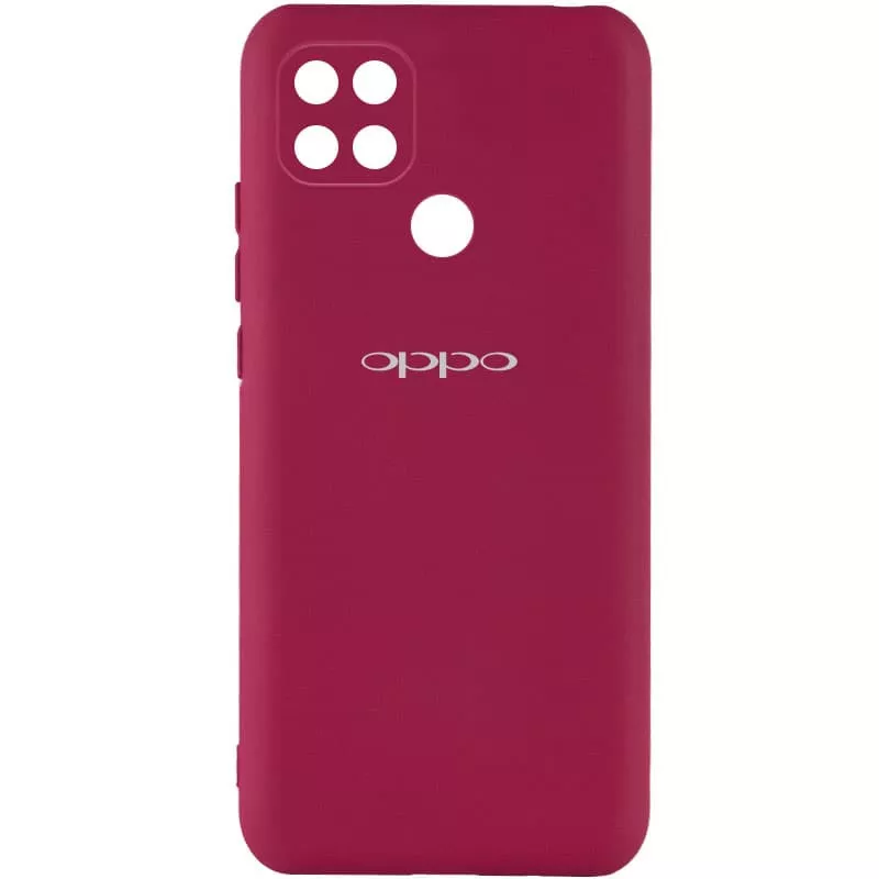 Чехол Silicone Cover My Color Full Camera (A) для Oppo A15s / A15, Бордовый / Marsala