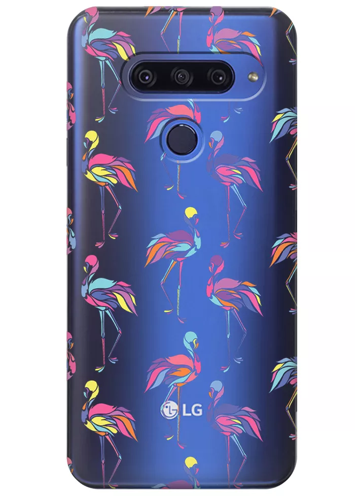 Чехол для LG G8s ThinQ - Экзотические птицы