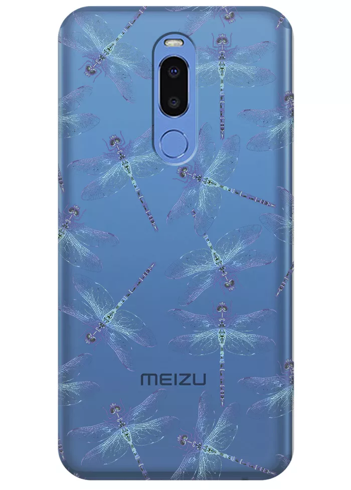 Чехол для Meizu M8 Note - Голубые стрекозы