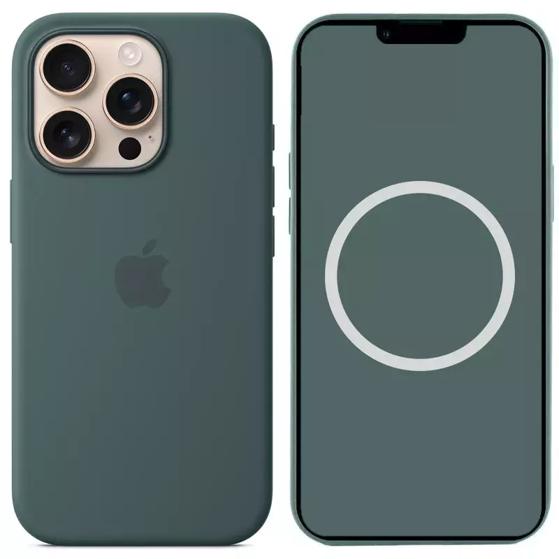 Уценка Чехол Silicone case (AAA) full with Magsafe and Animation для Apple iPhone 16 Pro (6.3"), Вскрытая упаковка / Lake Green