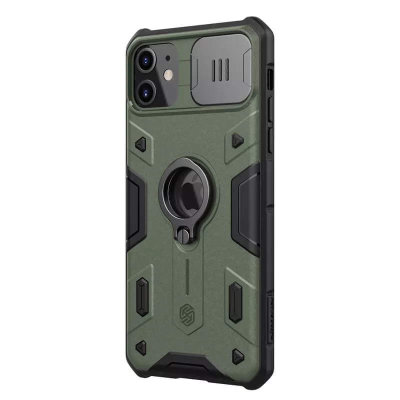 TPU+PC чехол Nillkin CamShield Armor (шторка на камеру) для Apple iPhone 11 (6.1"), Зеленый