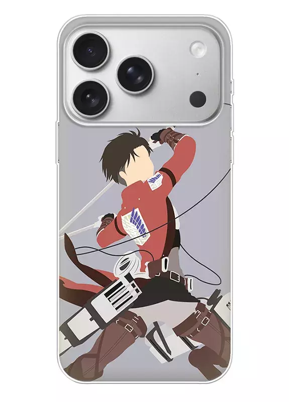 Apple iPhone 17 Pro чехол - Атака на титанов Attack on Titan Эрен Йегер в атаке вектор-арт