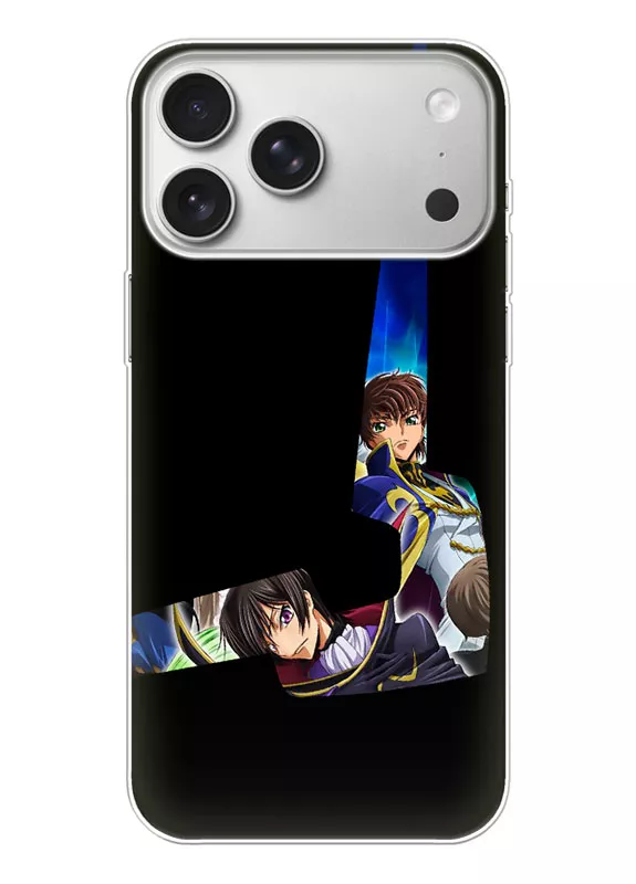 Бампер для Apple iPhone 17 Pro Max из силикона - Code Geass Лелуш и Судзаку