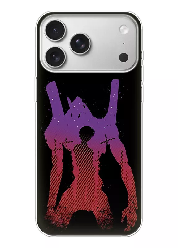 Apple iPhone 17 Pro Max чехол из силикона - Евангелион Берсерк фон